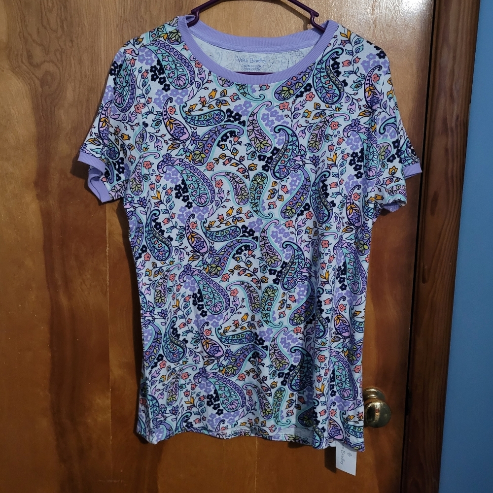 Vera Bradley Maddalena Paisy Ribbed Pajama Shirt